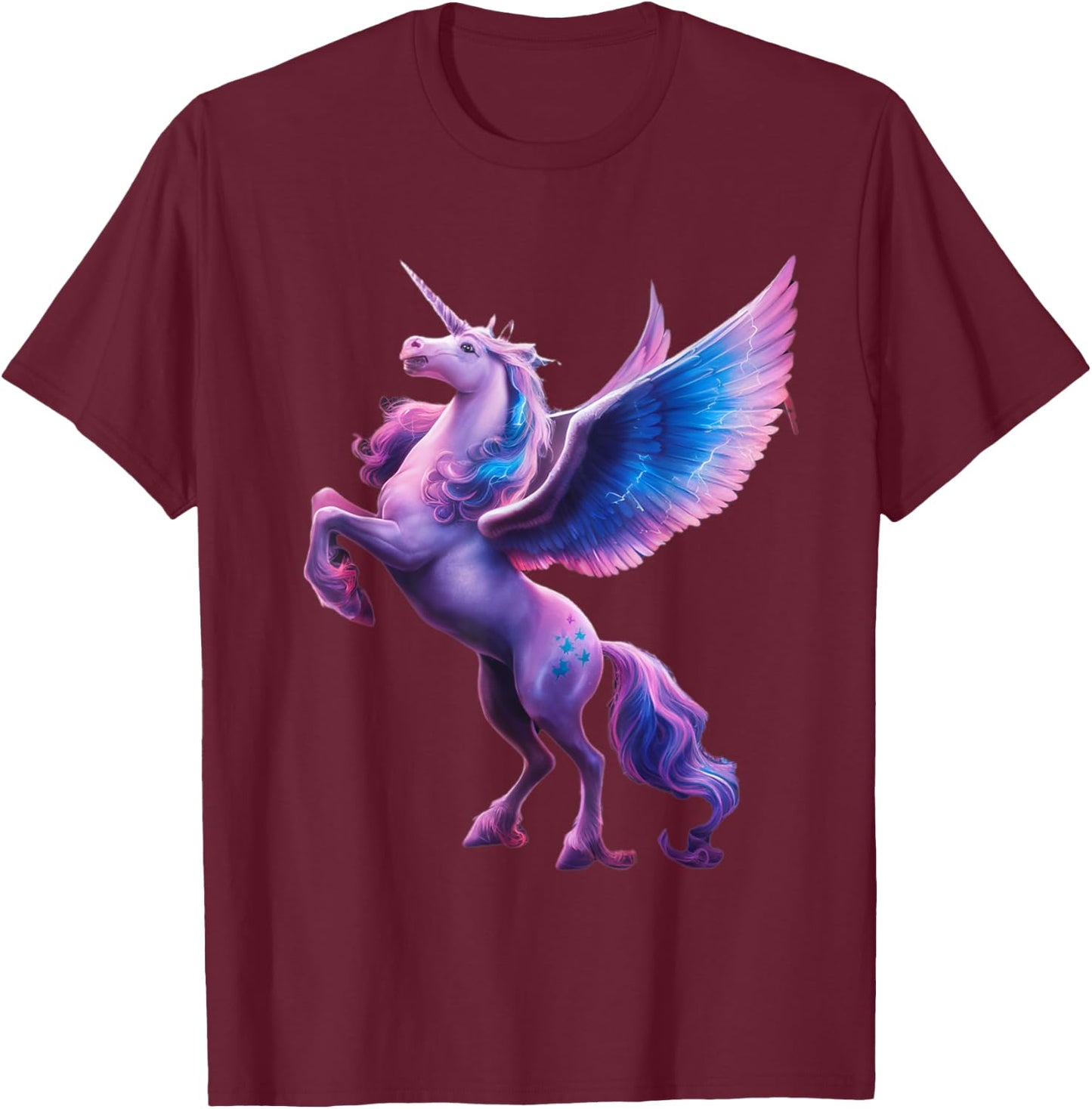 Unicorn Magical Mystical Purple Unicorn Pegasus T-Shirt - T-Shirt | Maroon