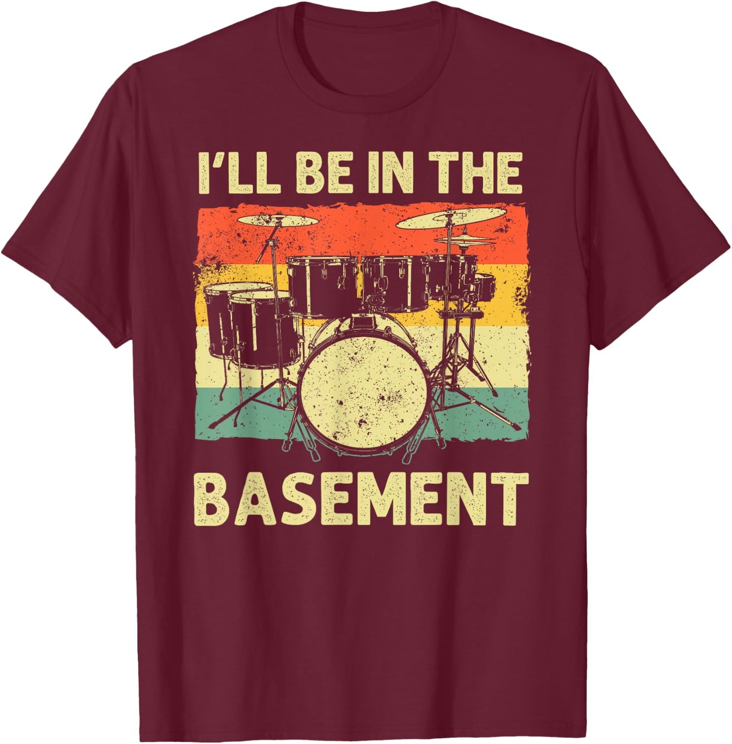 Funny Drumming Art Women Drumline Drum Set Drummer T-Shirt - T-Shirt | Maroon