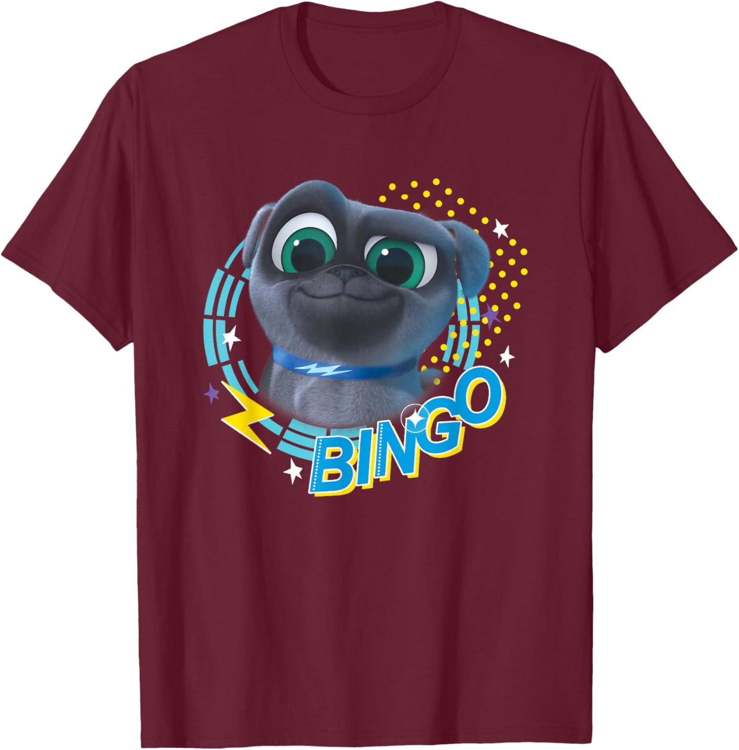 Disney Puppy Dog Pals Awesome Bingo Big Chest Portrait T-Shirt - T-Shirt | Maroon