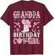 Grandpa Of The Birthday Cow-Girl Pink Disco Rodeo Western T-Shirt - T-Shirt | Maroon
