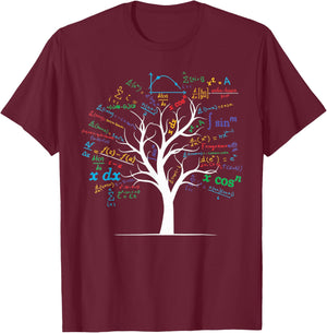 Funny AP Calculus Algebra Tree Math Teacher Nerd Geek T-Shirt - T-Shirt | Maroon