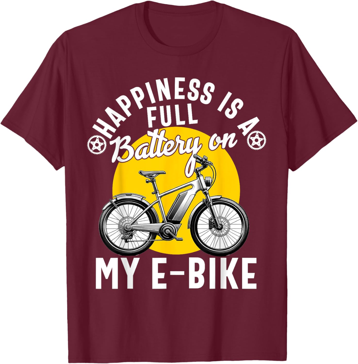 E-Bike Electric Bike Women E Bicycle Lover Funny T-Shirt - T-Shirt | Maroon
