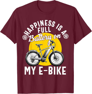 E-Bike Electric Bike Women E Bicycle Lover Funny T-Shirt - T-Shirt | Maroon