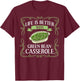 Green Bean Casserole Recipe Dish Snack String Bean T-Shirt - T-Shirt | Maroon