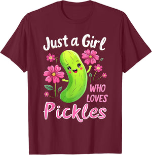 Just a Girl Who Loves Pickles Funny Toddler Pickle Costume T-Shirt - T-Shirt | Maroon