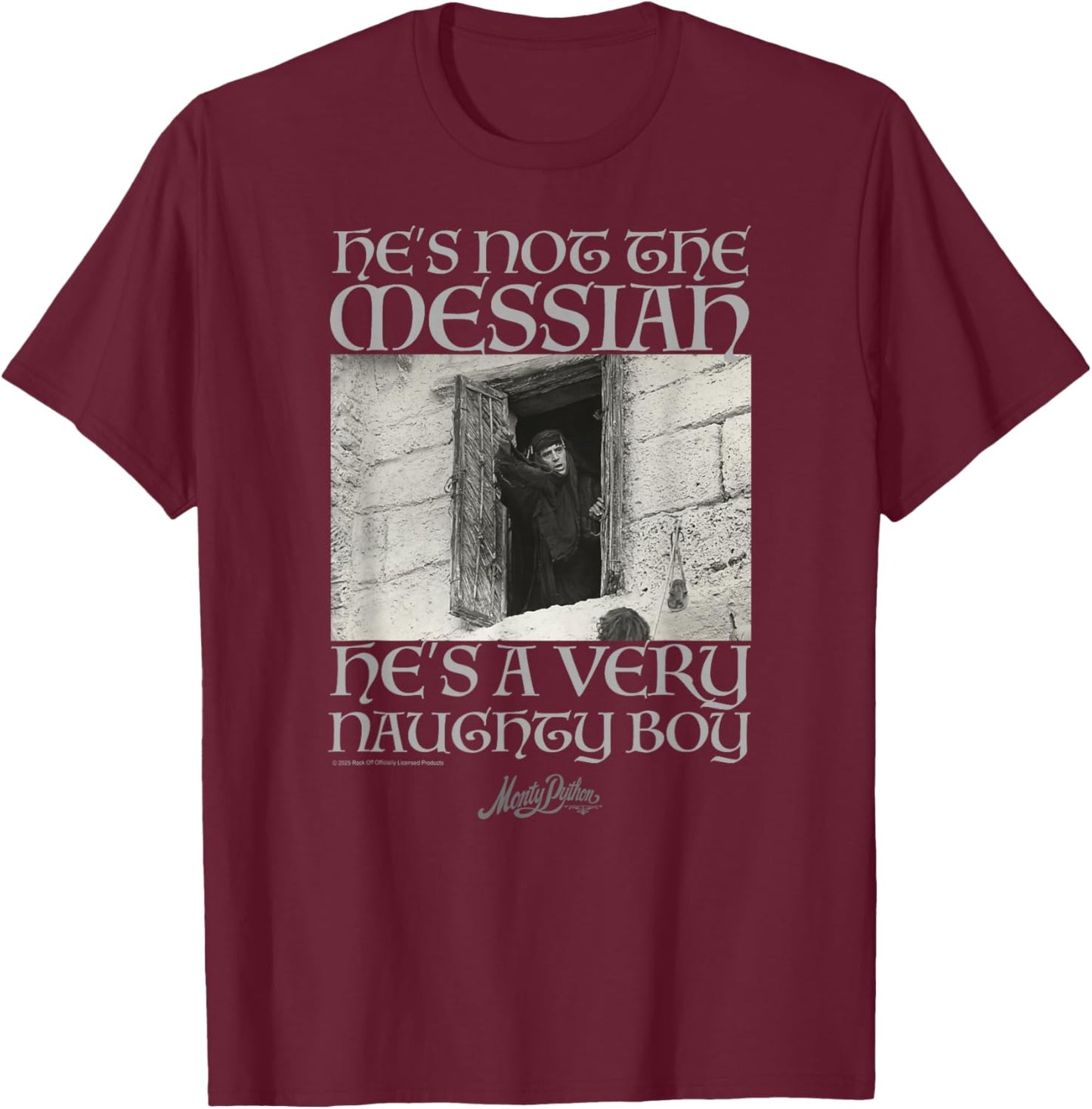 Monty Python Naughty Boy Art T-Shirt - T-Shirt | Maroon