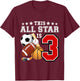 Kids 3 Year Old Sports Star Birthday Party All Sport 3rd Gift T-Shirt - T-Shirt | Maroon