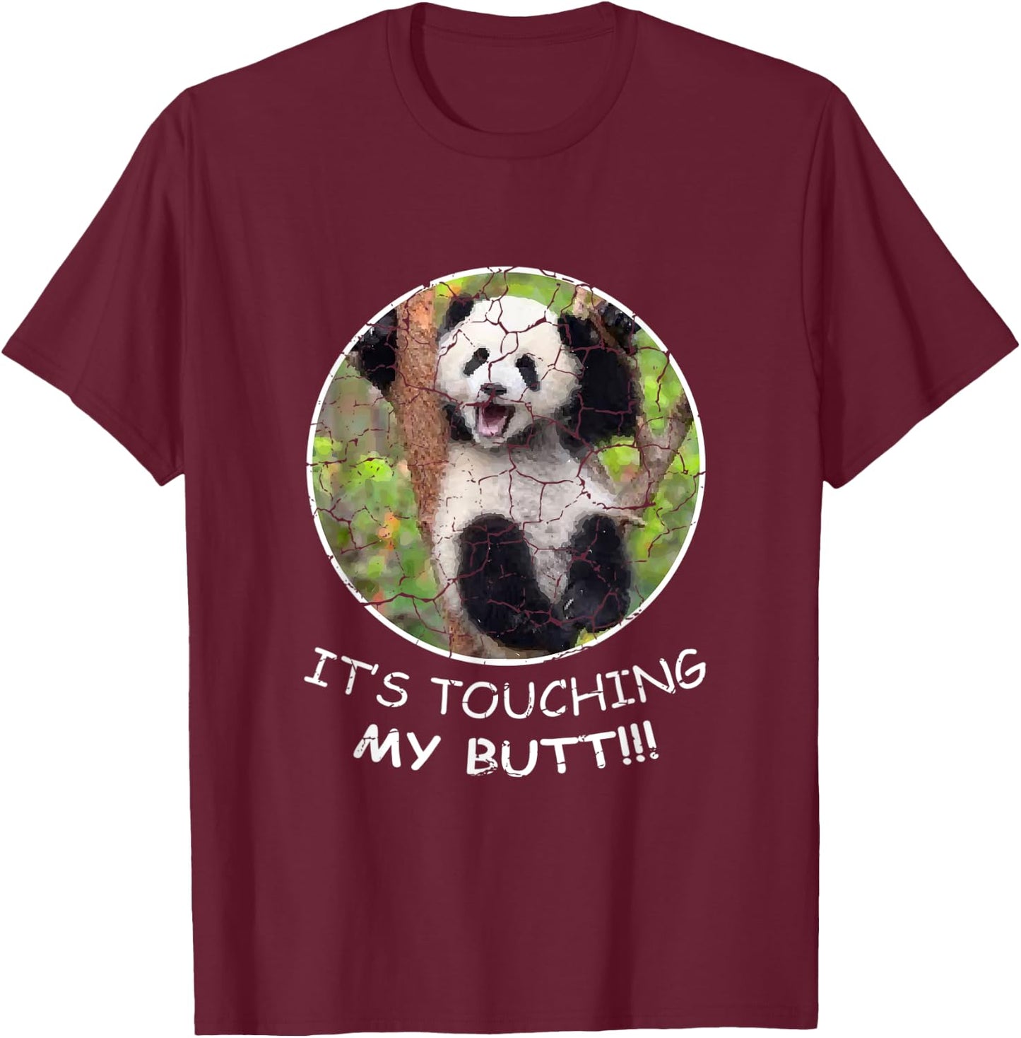 Touching Butt Nanny Panda T-Shirt - T-Shirt | Maroon