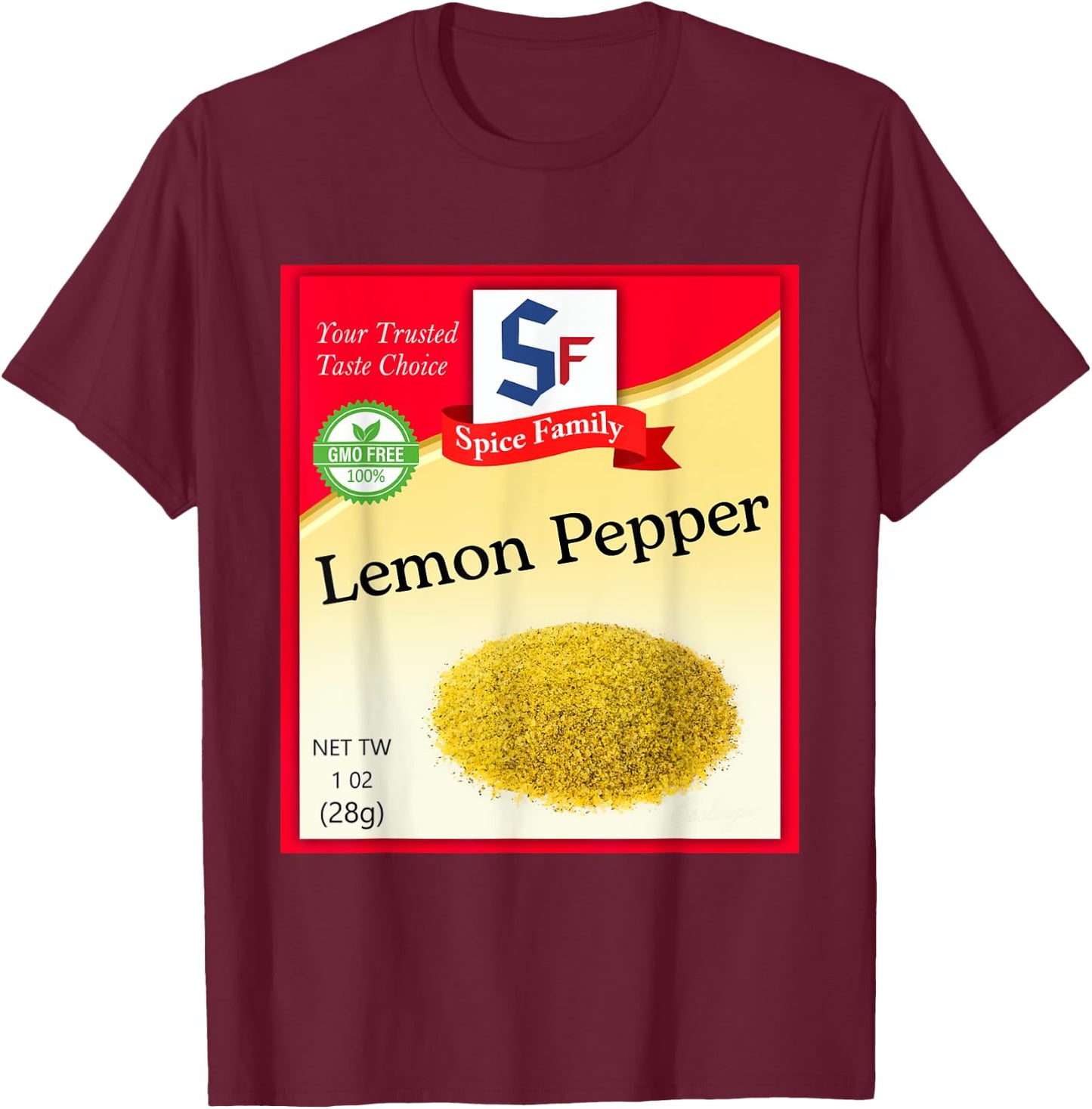 Lemon Pepper Condiment Costume Holiday Spice Costumes T-Shirt - T-Shirt | Maroon