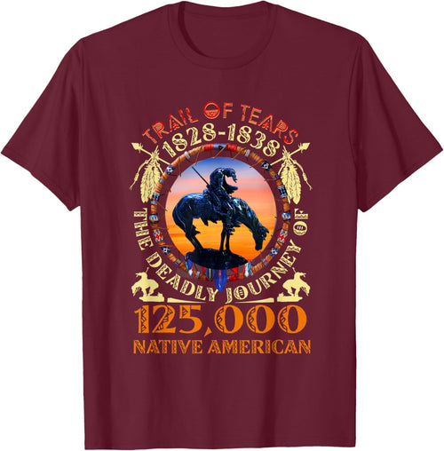 Native American Trail Of Tears 125000 - Black, Small - Short Sleeve - Cultural