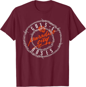 Official Guns N' Roses Paradise Logo T-Shirt - T-Shirt | Maroon