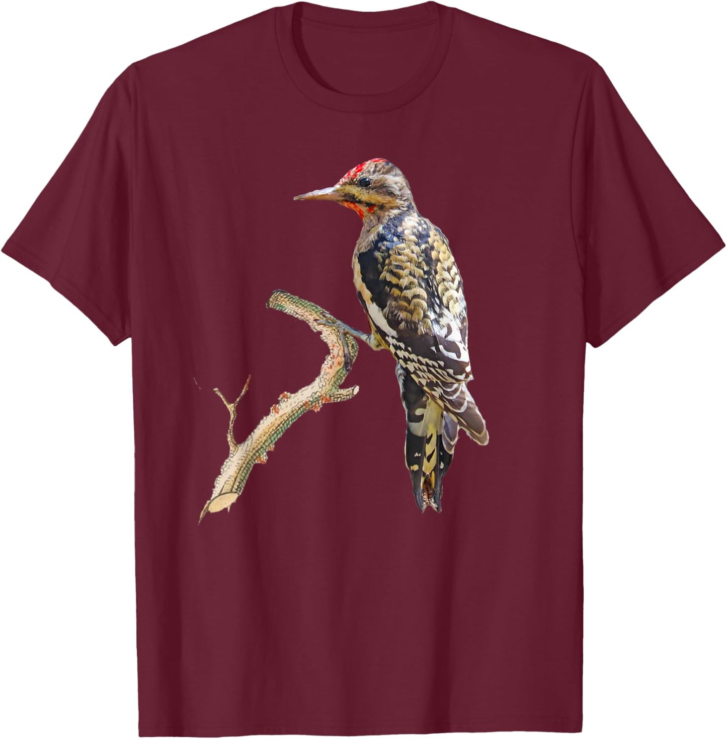 Yellow-bellied Sapsucker Woodpecker Bird T-Shirt - T-Shirt | Maroon