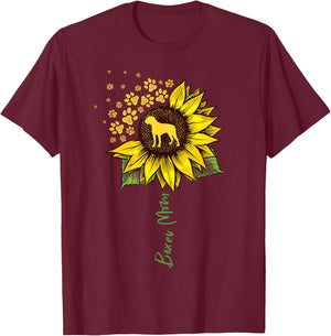 Boxer Mom Sunflower Boxer Dog Gifts Dog Mom Mama T-Shirt - T-Shirt | Maroon