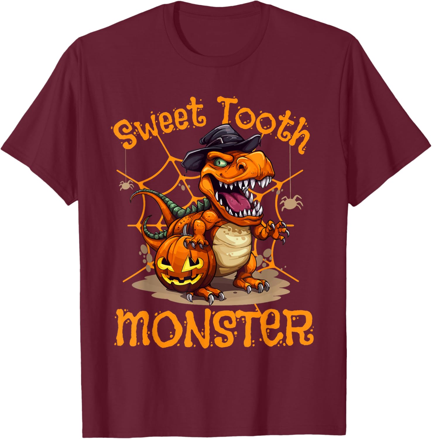 Halloween Costume Spooky Dinosaur Lover Saurian Halloween T-Shirt - T-Shirt | Maroon