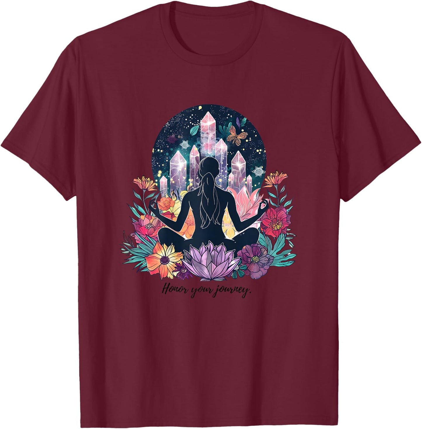 Transform Your Space with Yoga & Meditation Inspirations T-Shirt - T-Shirt | Maroon