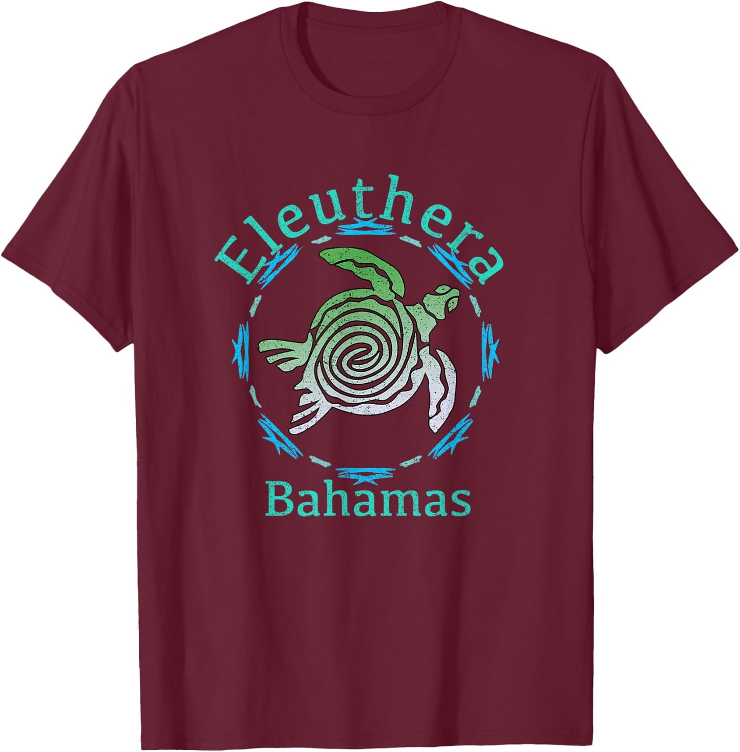 Eleuthera Vintage Tribal Turtle Gift T-Shirt - T-Shirt | Maroon