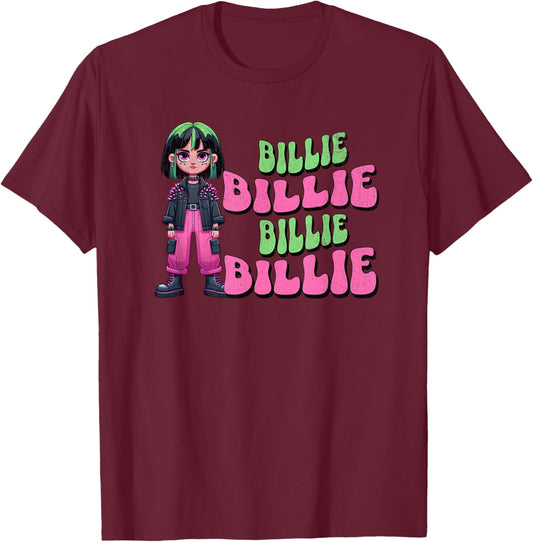 Retro Billie First Name Proud Personalized Vintage Punk T T-Shirt - T-Shirt | Maroon