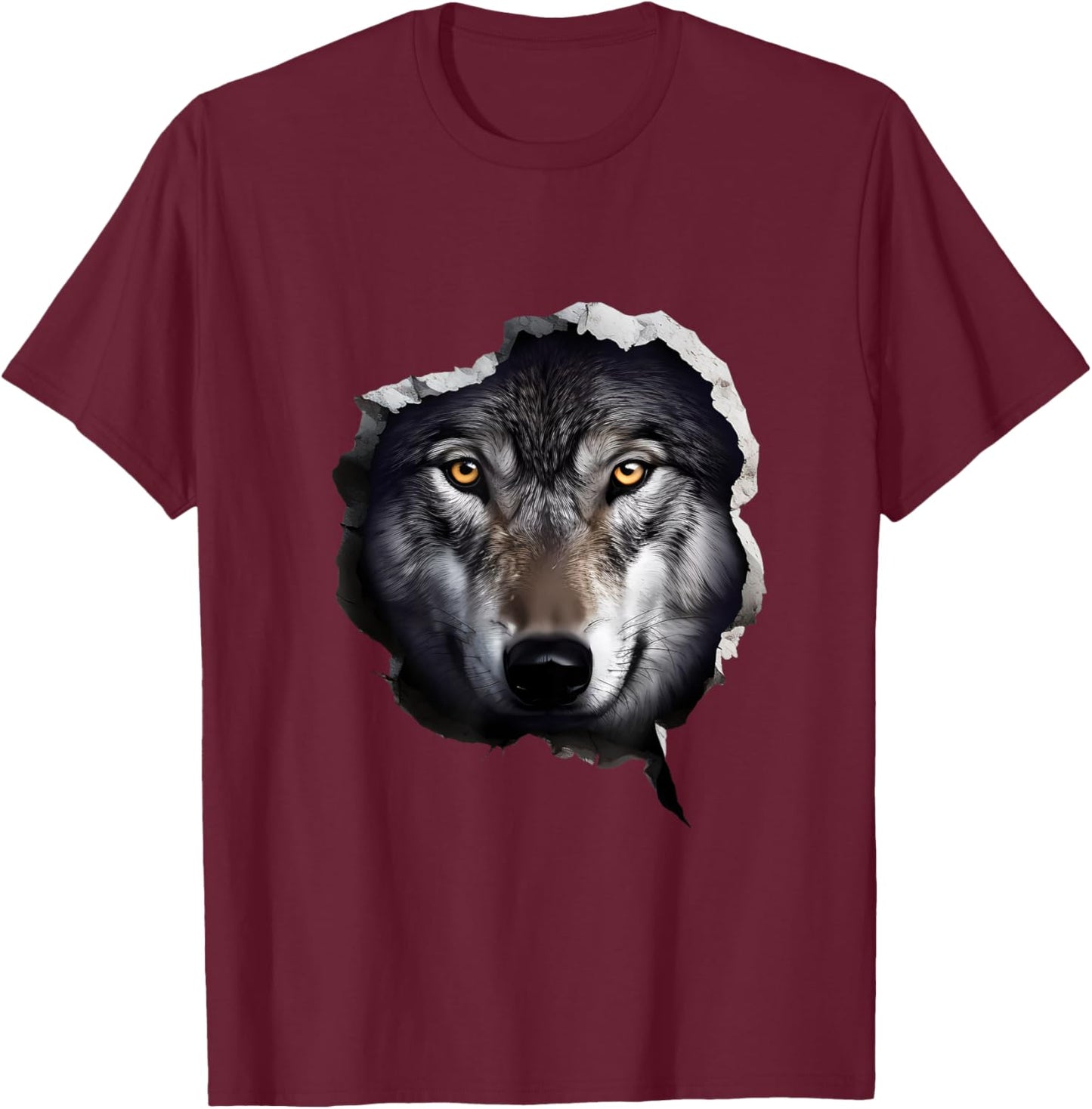 Wolf Face T-Shirt - T-Shirt | Maroon