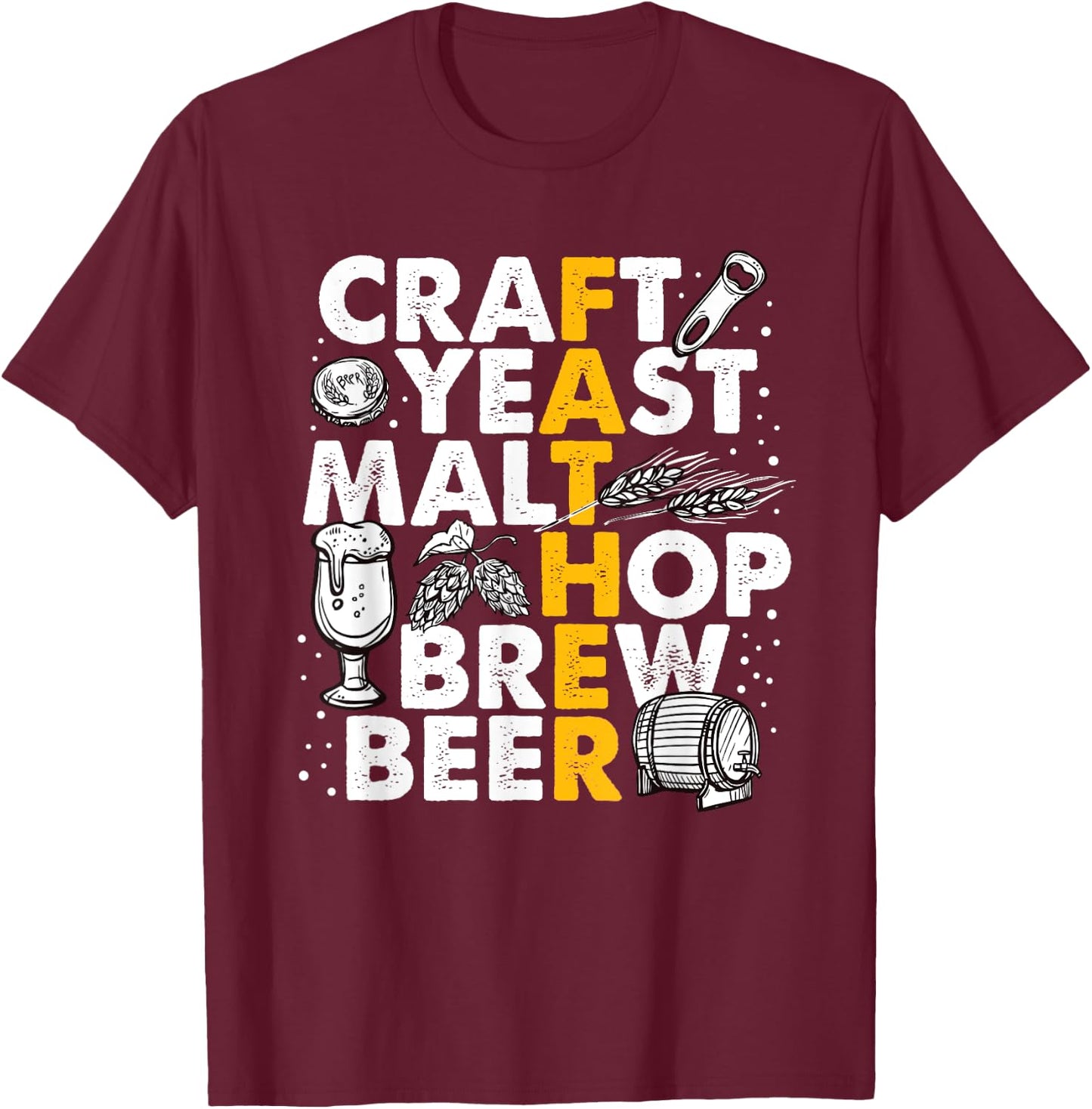 Brew Dad Beer Brewer Brewing Father Gift T-Shirt - T-Shirt | Maroon