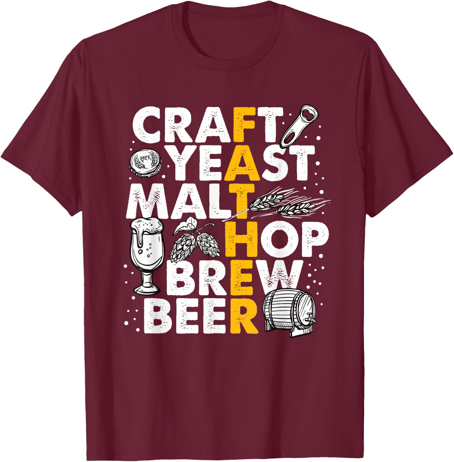 Brew Dad Beer Brewer Brewing Father Gift T-Shirt - T-Shirt | Maroon