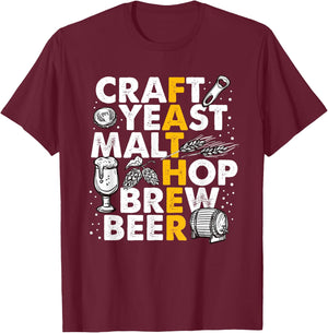 Brew Dad Beer Brewer Brewing Father Gift T-Shirt - T-Shirt | Maroon