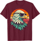 Vintage Eagle with Sunglasses - Retro American Bald Eagle T-Shirt - T-Shirt | Maroon