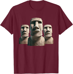 Moai Statue, Moai Monoliths, Easter Island Moai T-Shirt - T-Shirt | Maroon