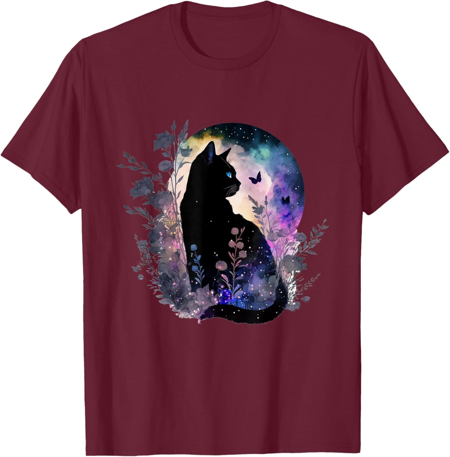 Cute Cat Motifs Cat T-Shirt - T-Shirt | Maroon