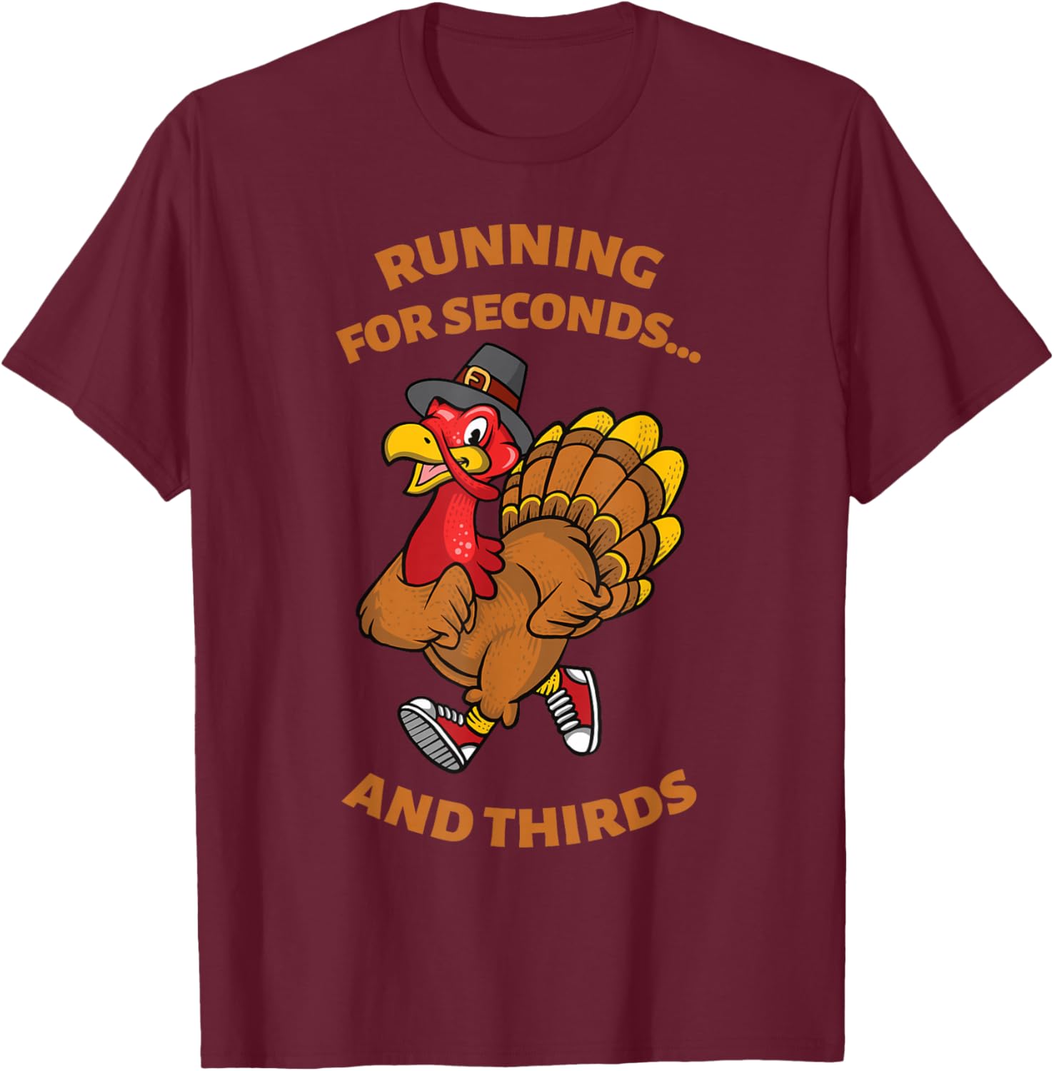 Turkey Trot Thanksgiving Run Matching Clothing Co Women's Black Thanksgiving Themed Novelty T-Shirt - T-Shirt | Maroon