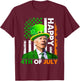 Funny Joe Biden St Patricks Day Happy 4th Of July US Flag T-Shirt - T-Shirt | Maroon