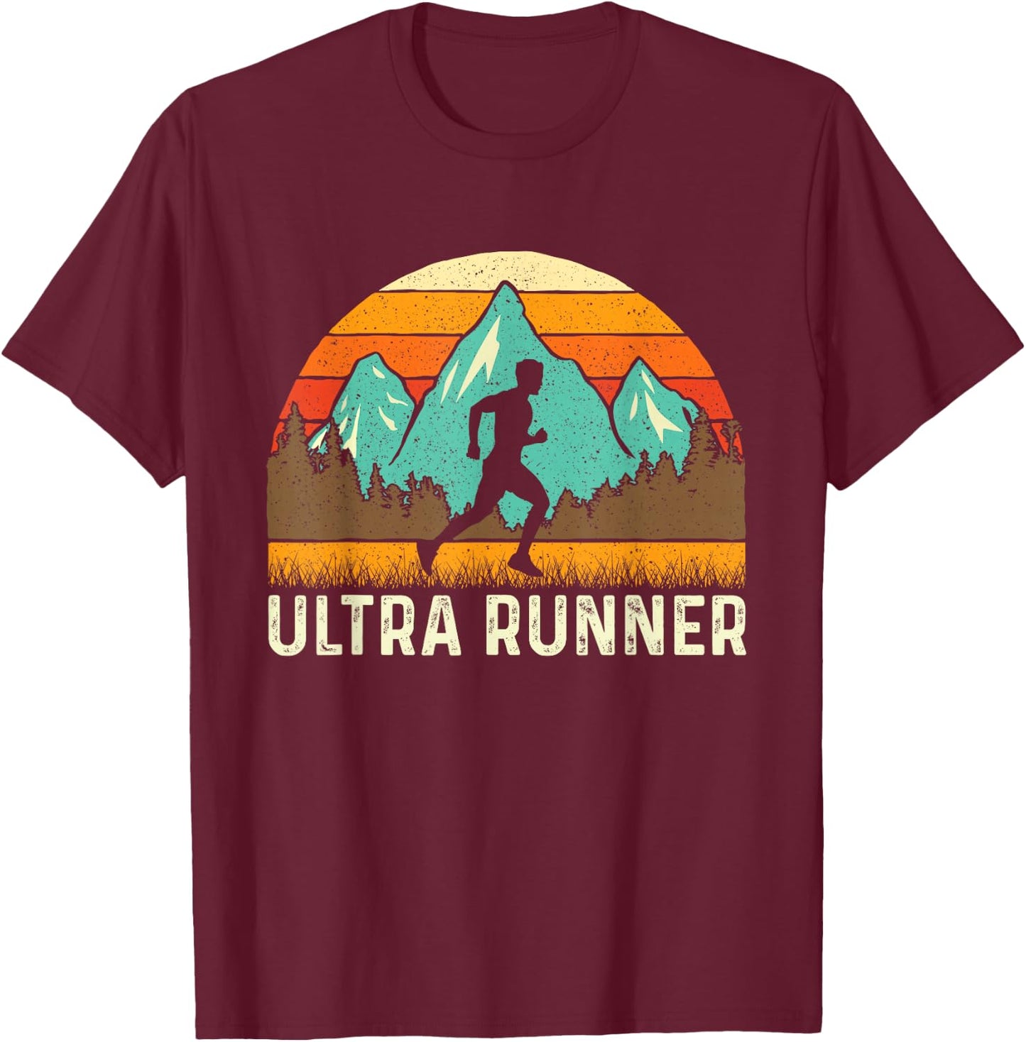 Ultra Runner - Vintage Marathon Race Long Distance Running T-Shirt - T-Shirt | Maroon