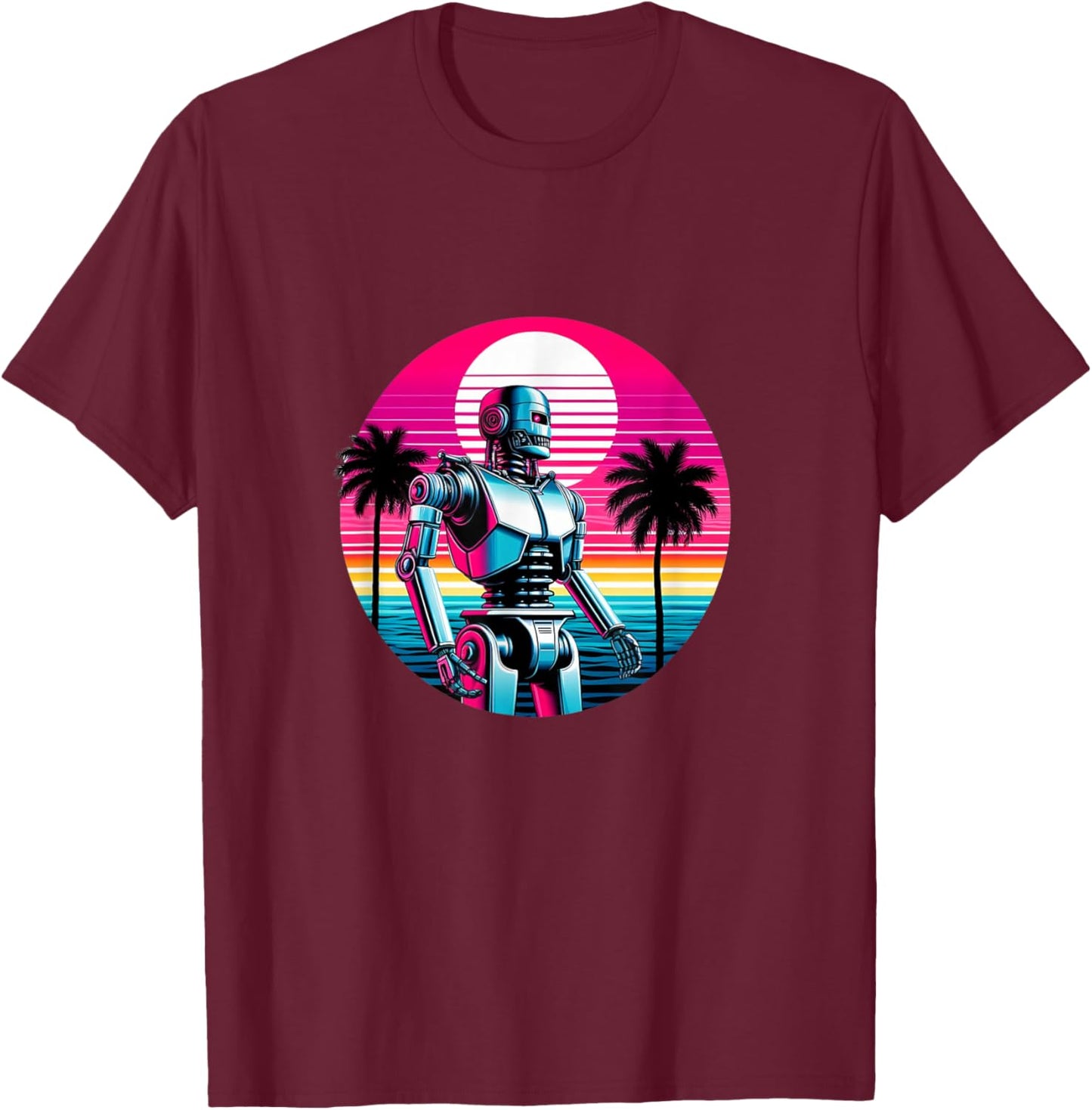 Robotics Retro Robot Machine Engineer Robots Mom Dad Kids T-Shirt - T-Shirt | Maroon