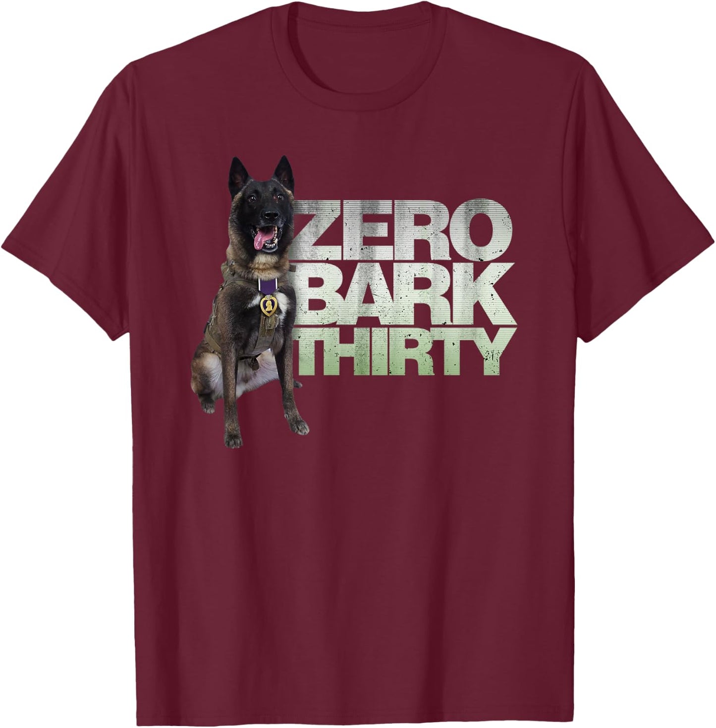 Zero Bark Thirty American Hero Military Dog T-Shirt - T-Shirt | Maroon