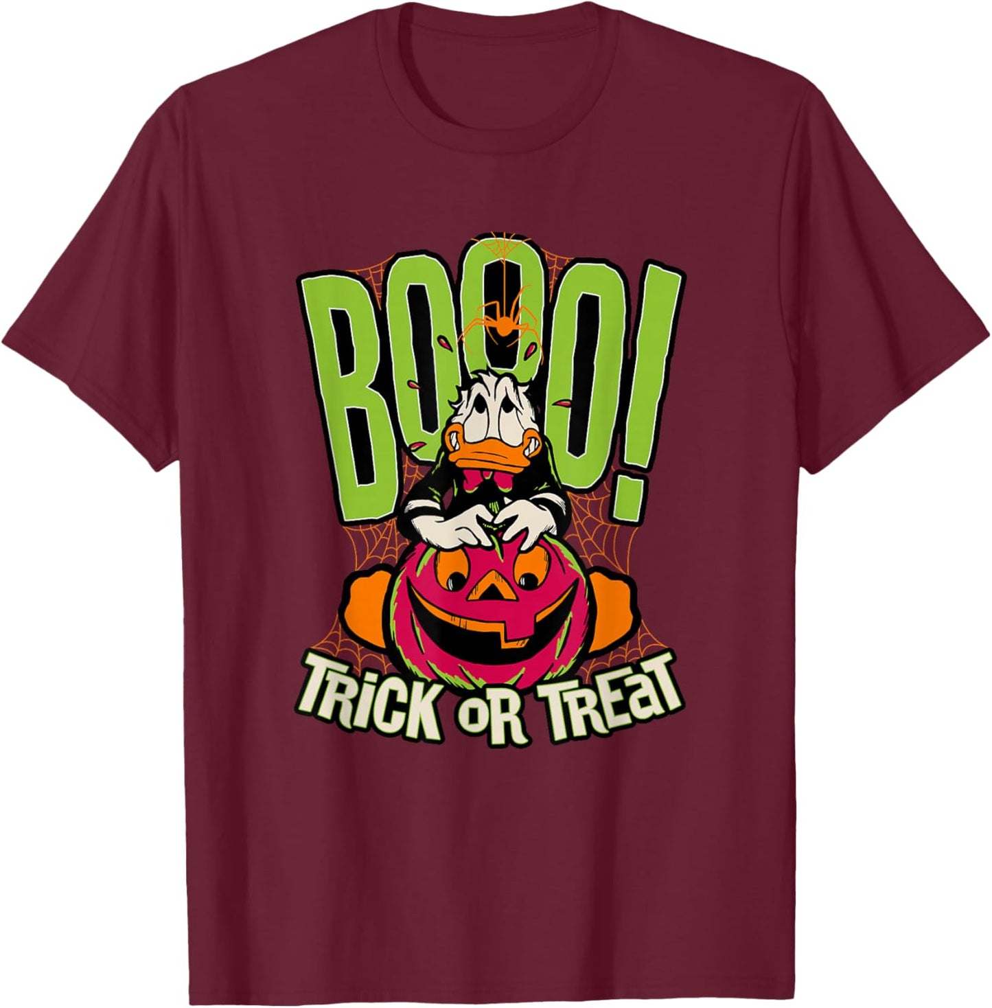 Disney Mickey and Friends Halloween Donald Trick Or Treat T-Shirt - T-Shirt | Maroon