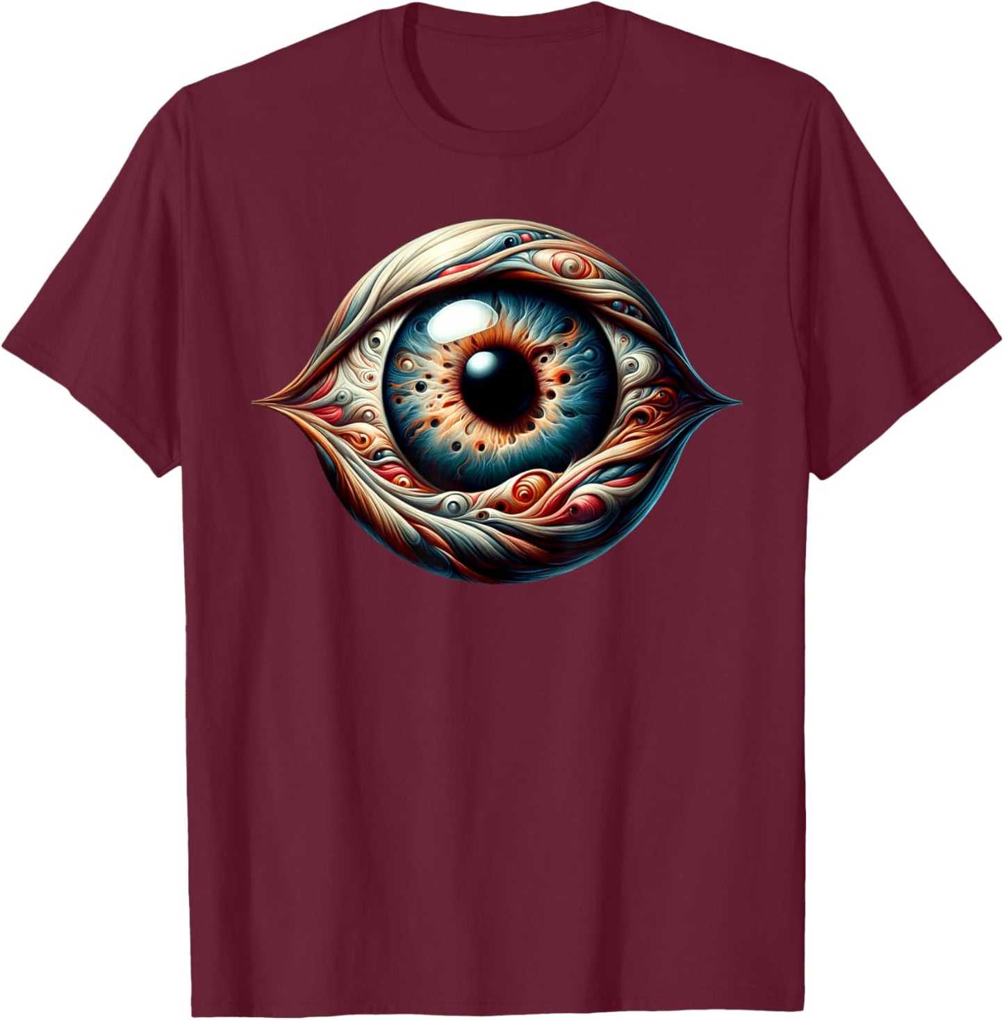 Eyeball Creepy Eye T-Shirt - T-Shirt | Maroon