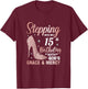Stepping Into My 15th Birthday Shirt Girls 15 Year Old Bday T-Shirt - T-Shirt | Maroon