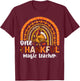 One thankful music teacher Fall rainbow thanksgiving Men Women Kids T-Shirt - T-Shirt | Maroon