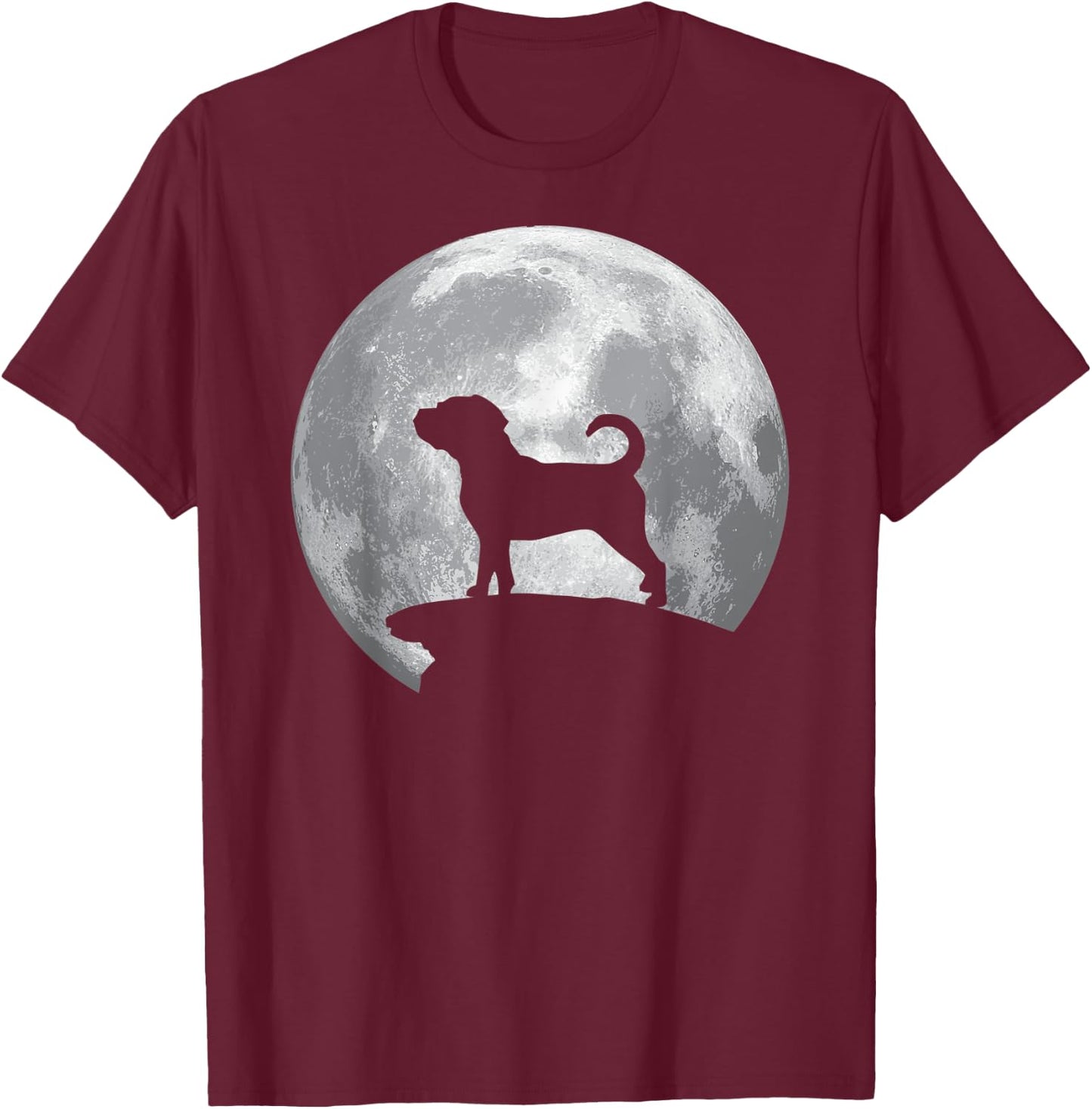 CHUG Dog And Moon Vintage Halloween Costume Men Women Kids T-Shirt - T-Shirt | Maroon