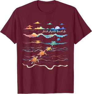 North Myrtle Beach South Carolina Sea Turtle Lover Beach T-Shirt - T-Shirt | Maroon