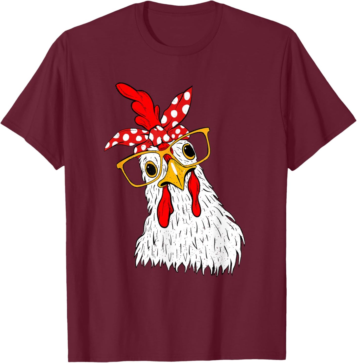 Chicken Bandana Girl - Poultry Owner Rancher Farmer Backyard T-Shirt - T-Shirt | Maroon