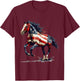 Patriotic Horse USA Flag Vintage Horse 4th Of July T-Shirt - T-Shirt | Maroon