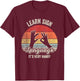 Retro Vintage Learn Sign Language ASL Deaf Gift ASL Teacher Men Women T-Shirt - T-Shirt | Maroon