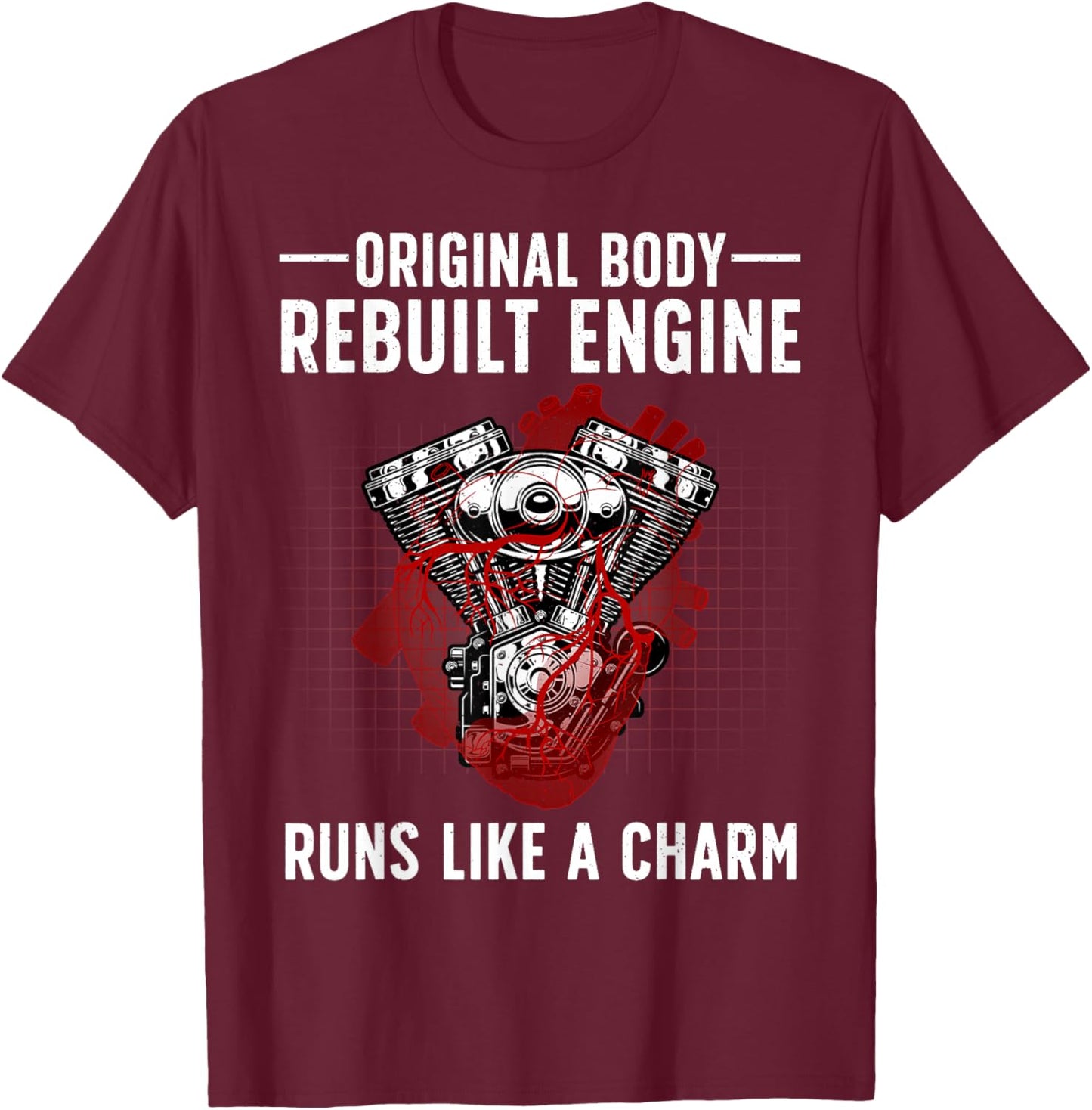Open Heart Surgery Art Men Women After Transplant Recovery T-Shirt - T-Shirt | Maroon