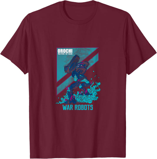War Robots Orochi - Black, -Adults, Short Sleeve, , Cotton, Polyester, Small T-Shirt - T-Shirt | Maroon