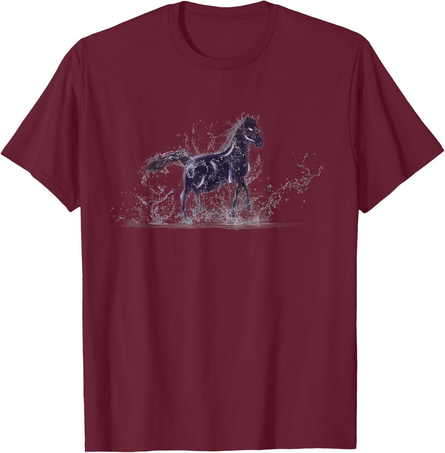 Water Spirit Horse Nokk Brook Horse Scandinavia Fairytale T-Shirt - T-Shirt | Maroon