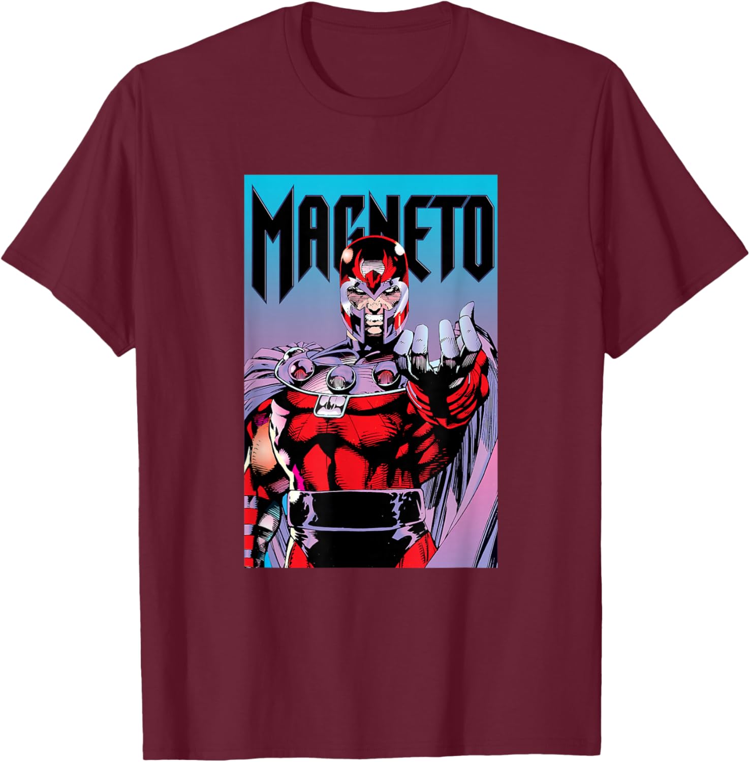 Marvel X-Men Magneto Powerful Pose Epic Poster T-Shirt - T-Shirt | Maroon