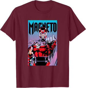 Marvel X-Men Magneto Powerful Pose Epic Poster T-Shirt - T-Shirt | Maroon