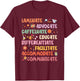 SPED Caffeinate Advocate Laminate Educate Teacher Facilitate Women T-Shirt - T-Shirt | Maroon