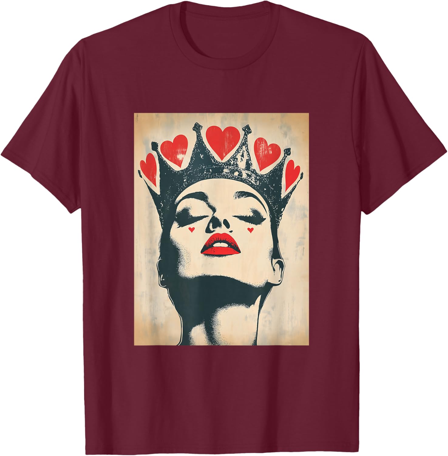 Queen of Hearts T-Shirt - T-Shirt | Maroon