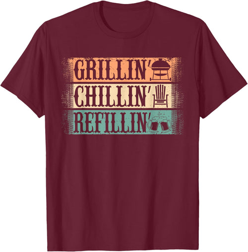 Funny Vintage Grill Dad - Grilling Chilling Refilling